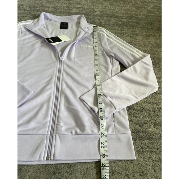Adidas Womens M Track Jacket Purple Full Zipper Pockets Striped Sleeve NWT P5 - Picture 4 of 10